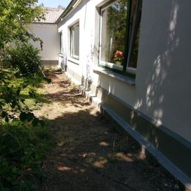 renovierte Wand eines Hauses