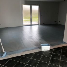 frisch gemachter Fußboden